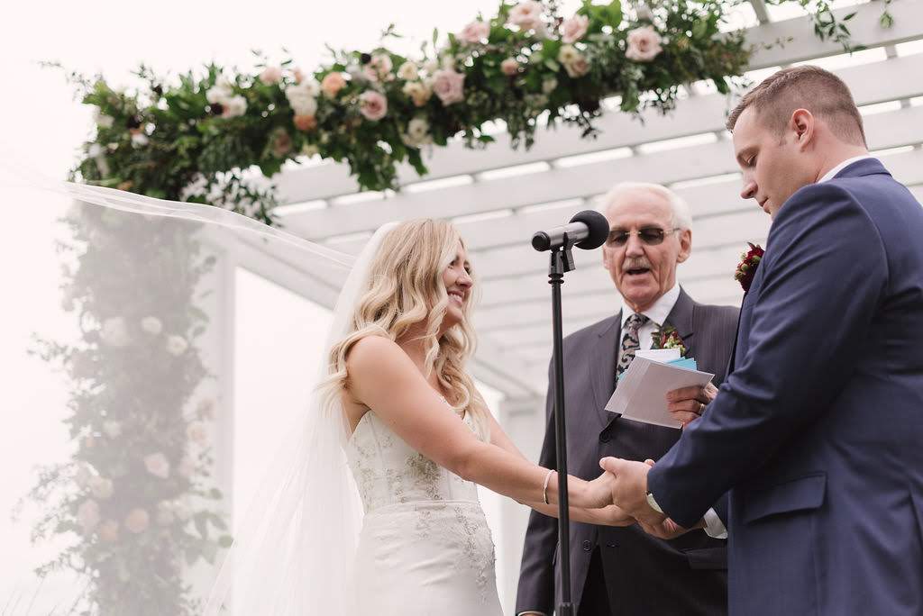 The ceremony had an extra personal touch because it was officiated by Kayley’s grandfather!