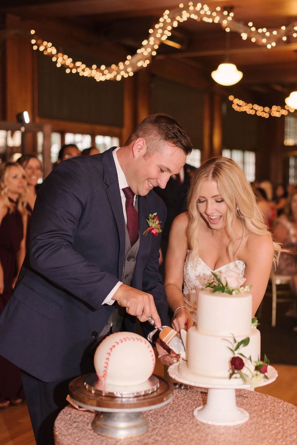 Kayley surprised Christian with a baseball groom’s cake!