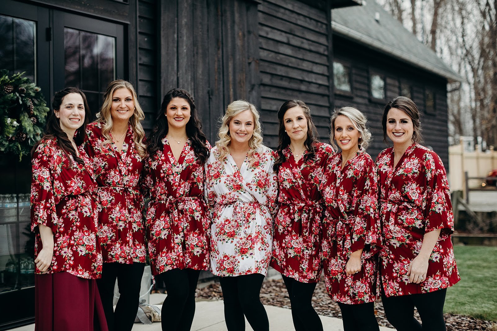 These robes for Lauren and her girls were so beautiful and perfectly matched the maroon accents.